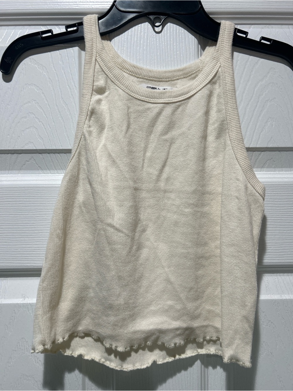 O'Neill Off-White Ribbed Crop Tank
